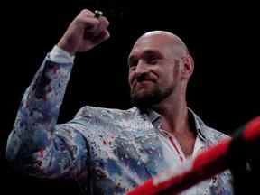 Boxe - Joe Joyce v Joseph Parker - WBO Interim World Heavyweight Title - AO Arena, Manchester, Grande-Bretagne - 24 septembre 2022 Tyson Fury avant le combat.