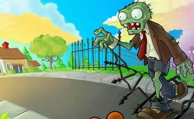A zombie crosses a road