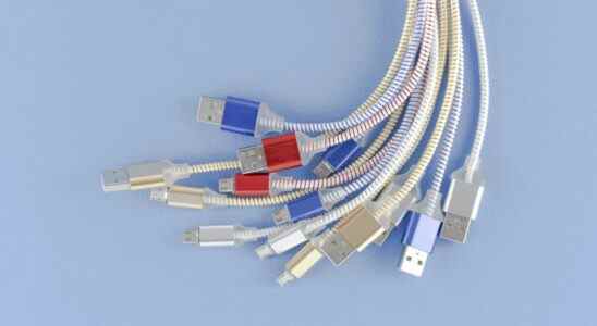 A bouquet of USB cables.