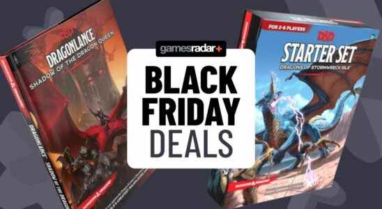 D&D Black Friday deals hero image with Dragonlance: Shadow of the Dragon Queen and the 2022 Starter Set