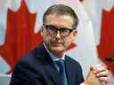 Le gouverneur de la Banque du Canada, Tiff Macklem, lors d'une conférence de presse à Ottawa, le 26 octobre.