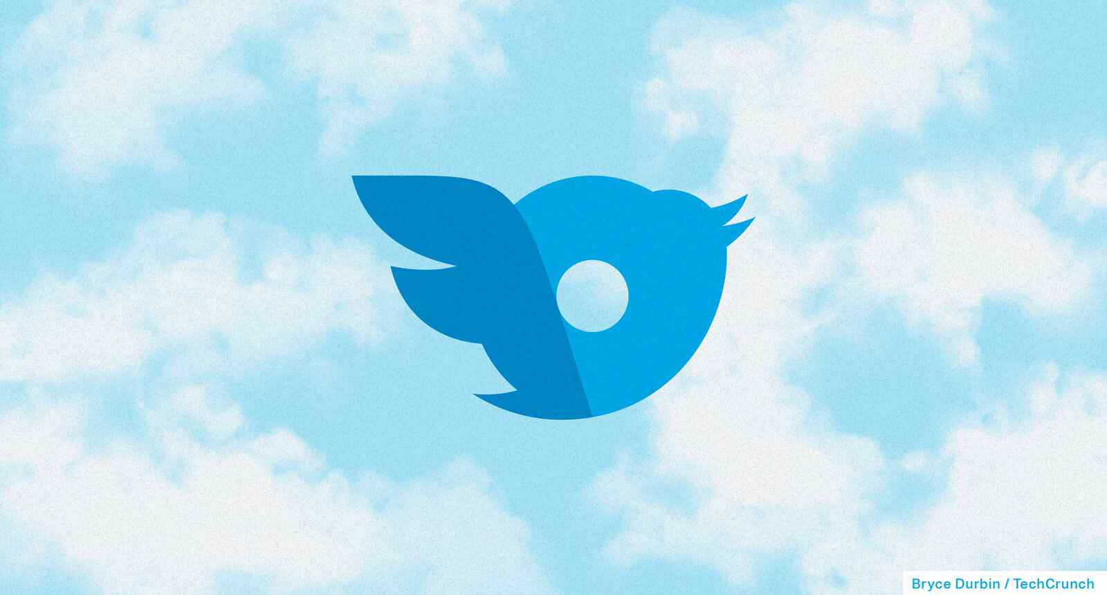 logos twitter et onlyfans écrasés sur un fond nuageux