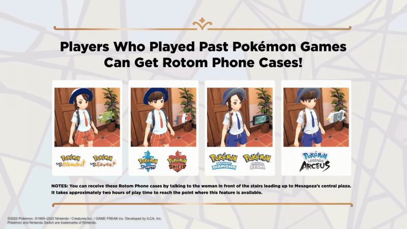 Pokémon Scarlet et Violet offriront de nouveaux étuis de téléphone pour les joueurs avec des données de sauvegarde de Let's Go Eevee et Let's Go Pikachu, Sword and Shield, Brilliant Diamond et Shining Pearl, et Legends Arceus.