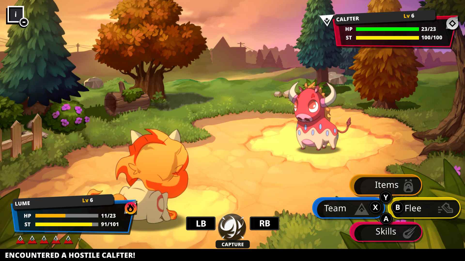 Capture d'écran de la bataille de Nexomon Extinction