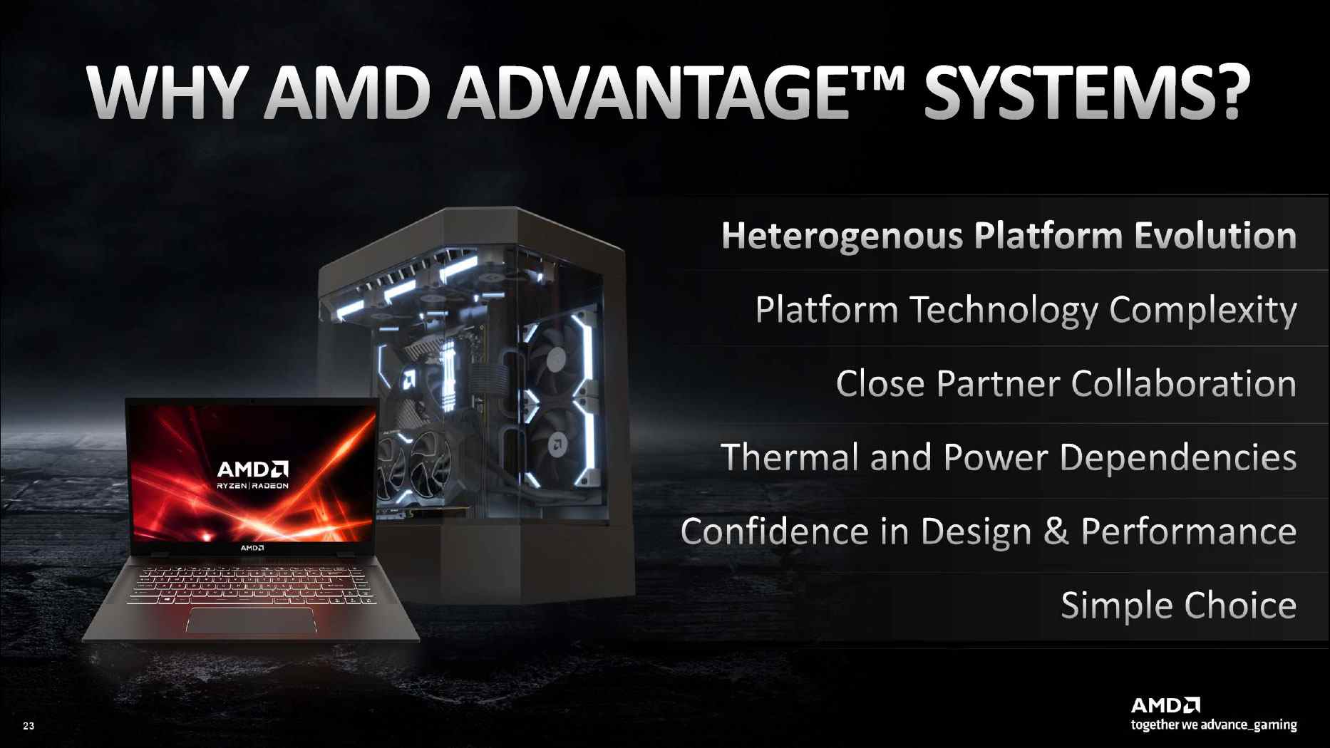 Avantage AMD pour les ordinateurs de bureau et les ordinateurs portables
