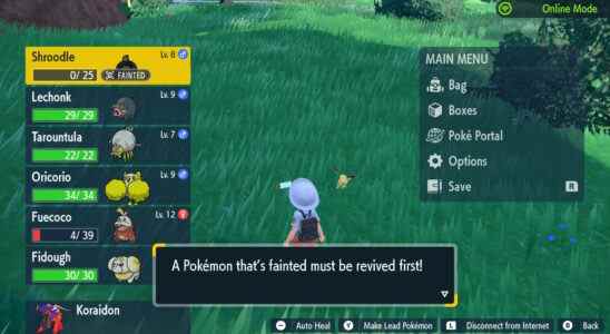 Comment soigner et faire revivre des Pokémon évanouis en écarlate et violet