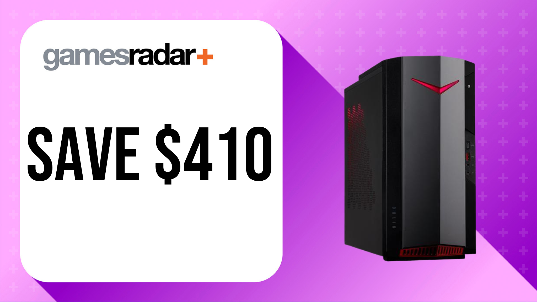Image Acer Gaming Desktop Nitro 50 Deal avec timbre d'économie de 410 $ et fond violet