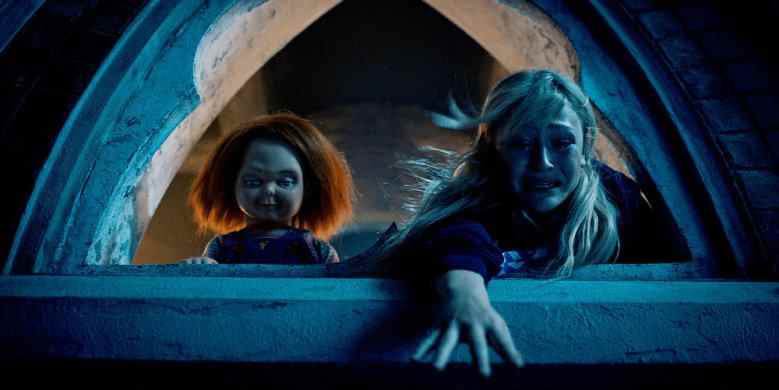 CHUCKY -- “He Is Risen Indeed” Episode 206 -- Pictured in this screengrab: (l-r) Chucky, Alyvia Alyn Lind as Lexy Cross -- (Photo by: SYFY)