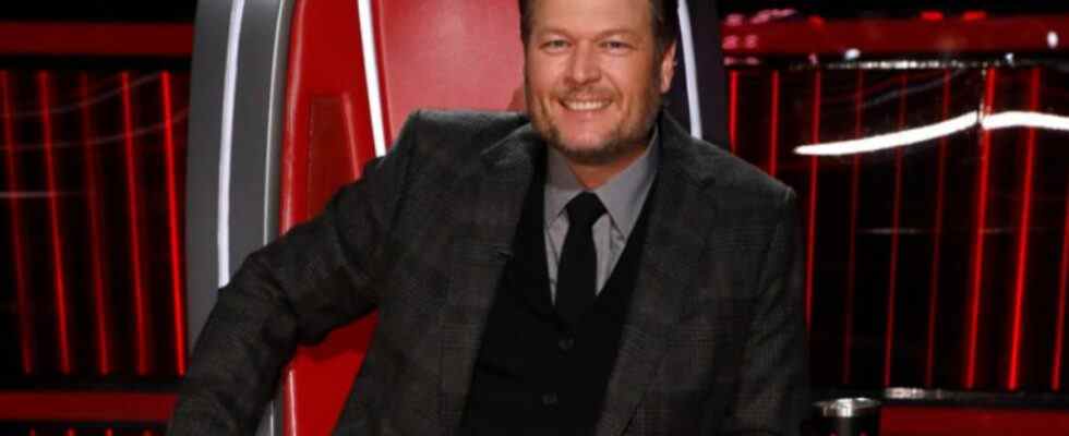Blake Shelton is shown as a coach on The Voice.