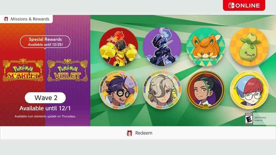 Icônes Pokémon Scarlet et Violet Nintendo Switch Online