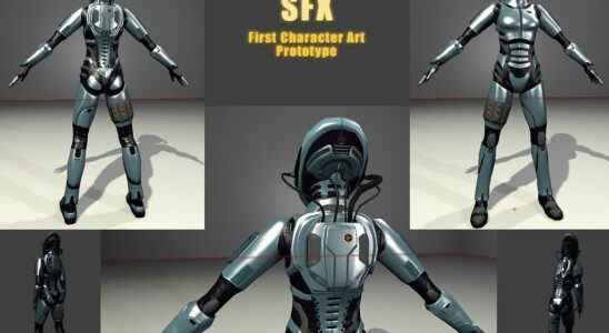 Art of the first character prototyped for Mass Effect when it was still called SFX.