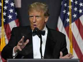 L'ancien président Donald Trump prend la parole à Mar-a-Lago le vendredi 18 novembre 2022 à Palm Beach, en Floride.