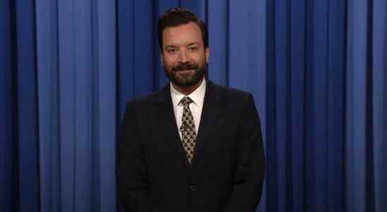Jimmy Fallon doing his monologue on The Tonight Show