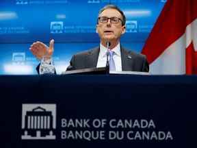 Le gouverneur de la Banque du Canada, Tiff Macklem, lors d'une conférence de presse à Ottawa.