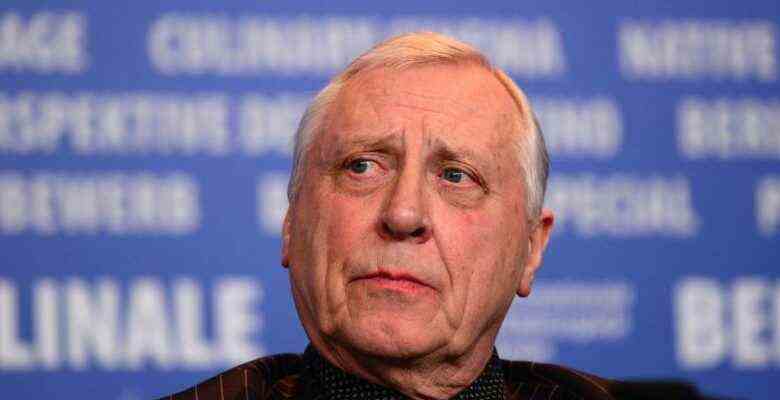 British film director Peter Greenaway addresses the press conference of the film "Eisenstein in Guanajuato" at the 65th Berlin International Film Festival Berlinale in Berlin, on February 11, 2015. AFP PHOTO / JOHN MACDOUGALL (Photo by John MACDOUGALL / AFP) (Photo by JOHN MACDOUGALL/AFP via Getty Images)