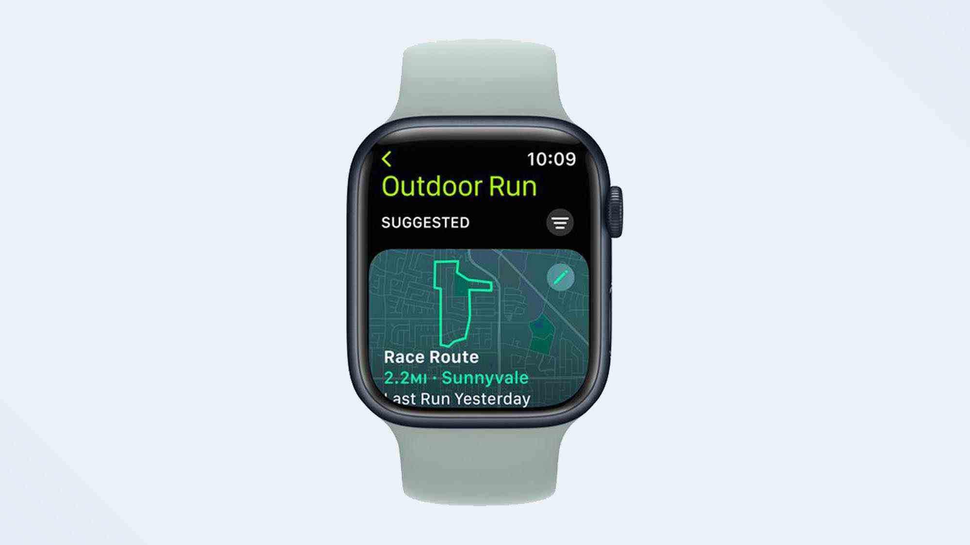 une capture d'écran de la fonctionnalité de parcours de course Apple Watch