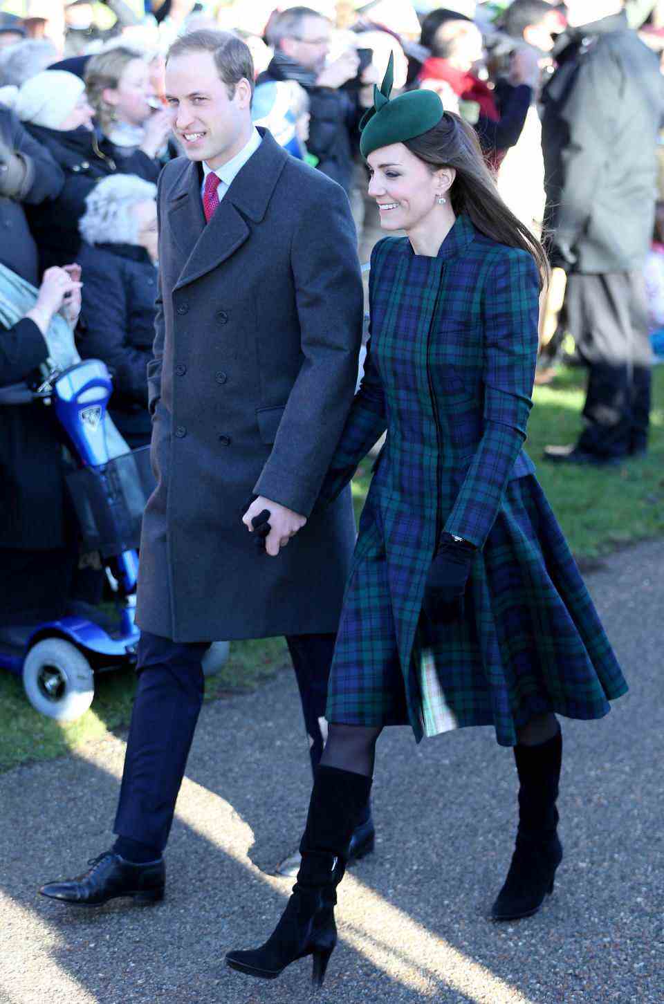 Le prince et la princesse de Galles arrivent pour le service religieux du jour de Noël à Sandringham en 2013. (Getty Images)