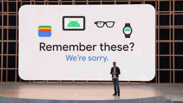 Ce n'était pas une vraie diapositive de Google I/O 2022, mais cela aurait pu l'être. 
