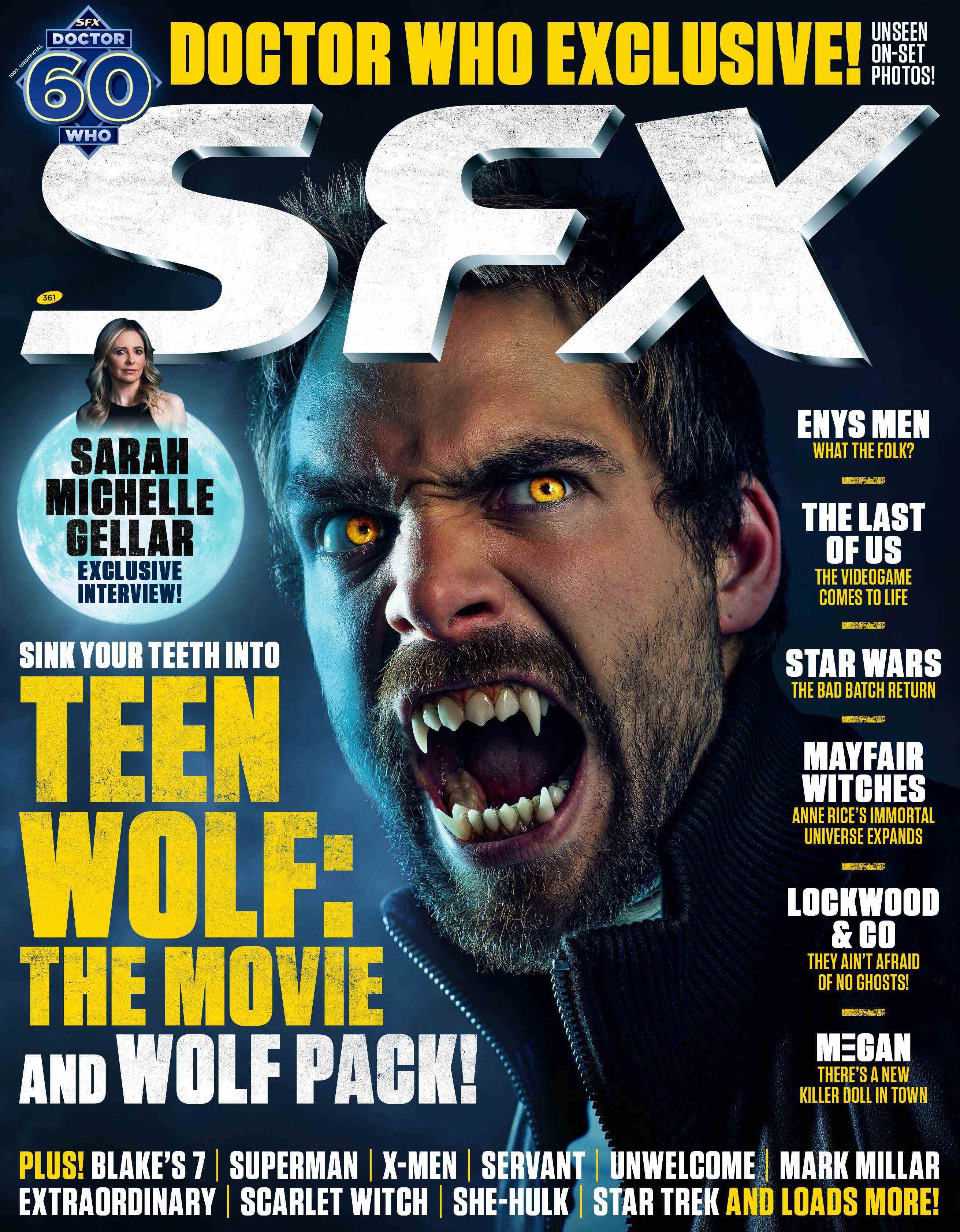 Un loup-garou montrant ses crocs sur la couverture du numéro 361 de SFX.