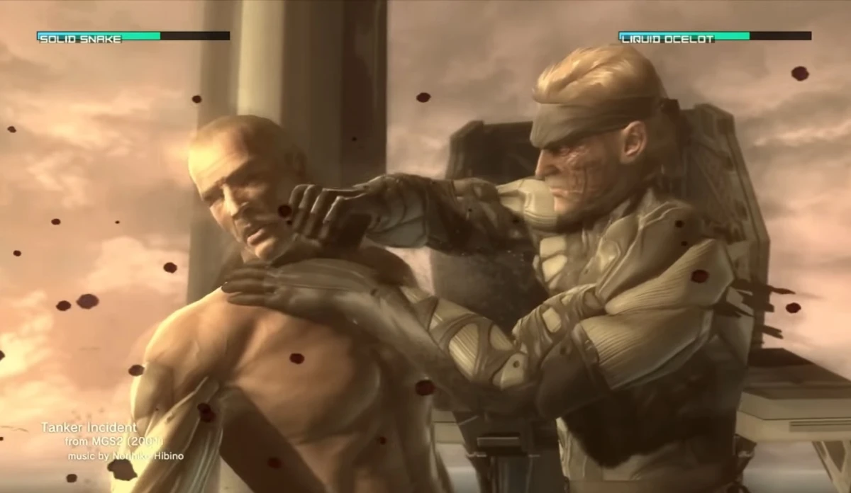 Metal Gear Solid 4: Guns of the Patriots est une suite héritée de All but Ambition Konami Hideo Kojima utilise la nostalgie pour invoquer un contexte de sentiment spécifique pour renforcer le récit - Old Solid Snake Liquid Ocelot