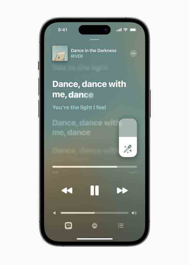 Apple Music Sing fonctionnant sur un iPhone