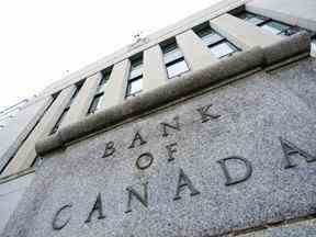 La Banque du Canada est présentée à Ottawa, le 12 juillet 2022. La Banque du Canada devrait conclure une année historique marquée par une inflation élevée et un resserrement agressif de la politique monétaire avec une autre hausse des taux d'intérêt mercredi.