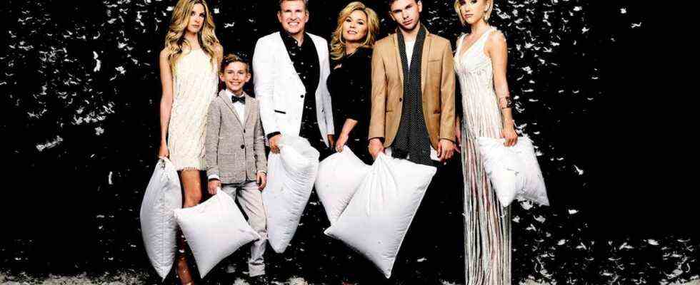Todd and Julie Chrisley with Lindsie, Savannah and more family.