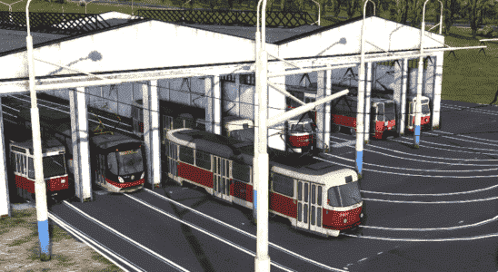 An image of the trams in Workers & Resources: Soviet Republic.