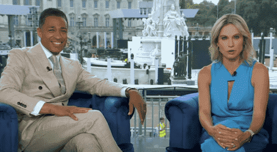 T.J. Holmes and Amy Robach on Good Morning America setting up London running tour segment