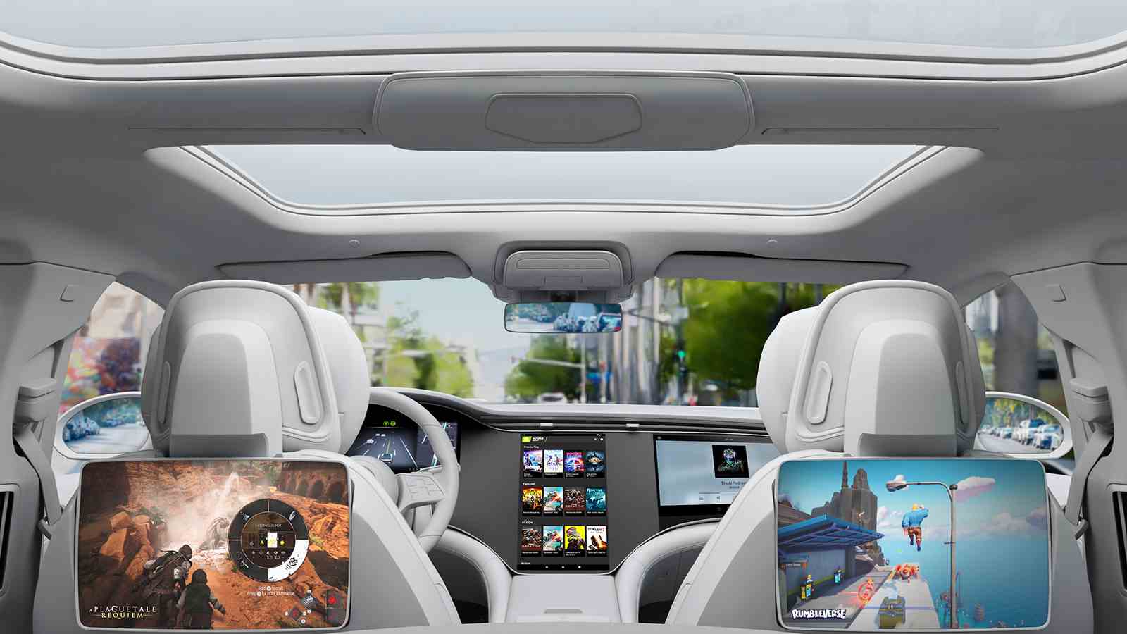 Photo promotionnelle Nvidia GeForce Now dans les voitures, gracieuseté de Nvidia