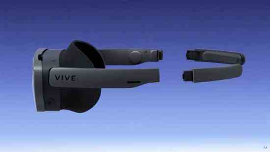 Le casque HTC Vive XR Elite VR avec son bandeau déconnecté