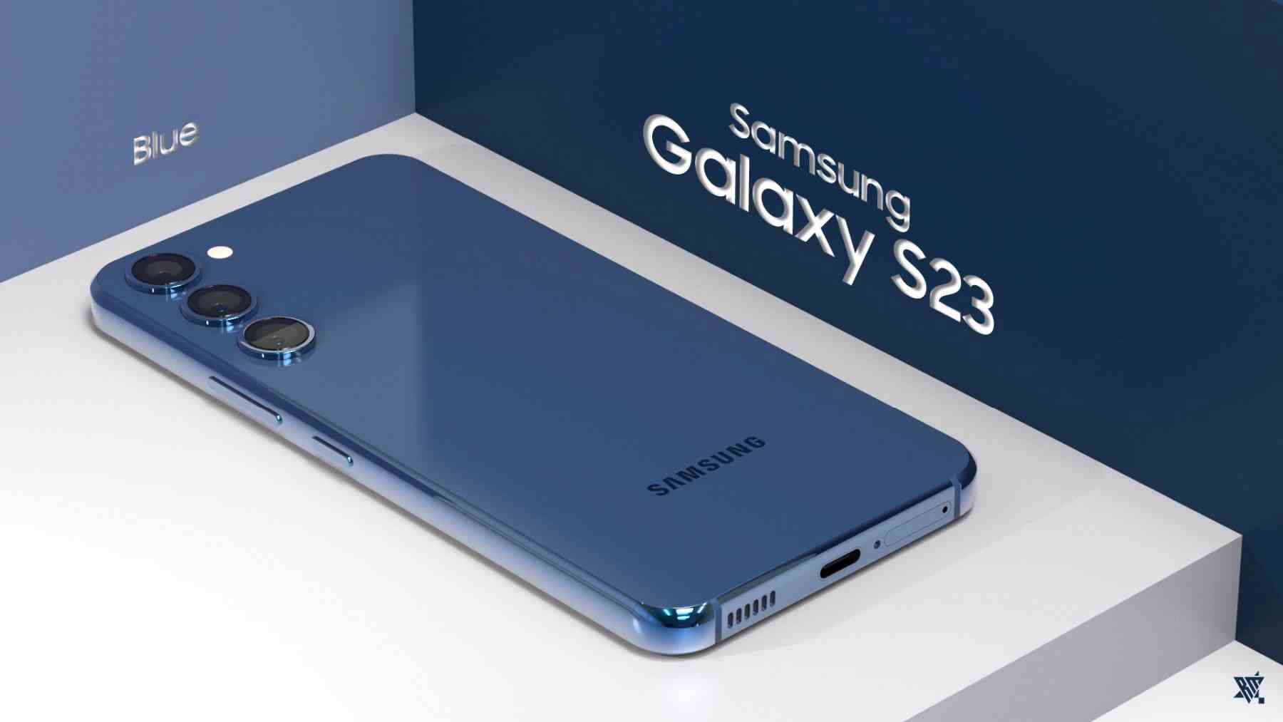 Galaxy S23 rendu en bleu