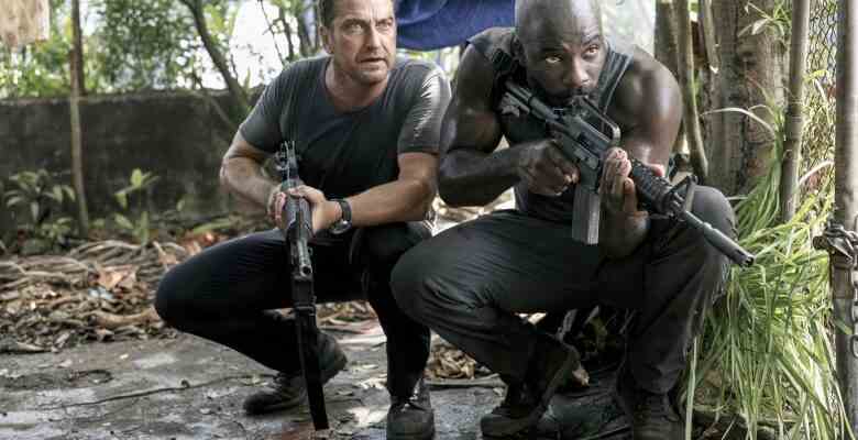 PLANE, from left: Gerard Butler, Mike Colter, 2023. ph: Kenneth Rexach / © Lionsgate / courtesy Everett Collection