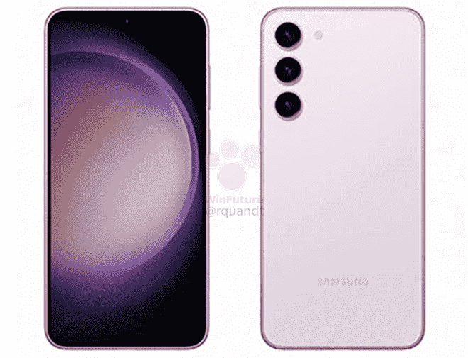 Rendus non officiels du Samsung Galaxy S23, en Mystic Lilac
