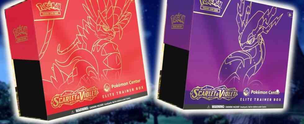 Snazzy Pokémon TCG: boîtes d'entraîneurs d'élite écarlates et violettes en direct pour la pré-commande