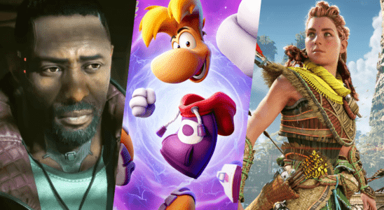 Idris Elba in Cyberpunk 2077 Phantom Liberty, Rayman in Mario + Rabbids Sparks of Hope and Aloy in Horizon Forbidden West