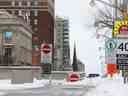 La rue Wellington à Ottawa est fermée à la circulation automobile depuis l'hiver dernier.