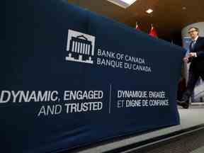 Le gouverneur de la Banque du Canada, Tiff Macklem, arrive pour une conférence de presse à Ottawa, en mars 2022.