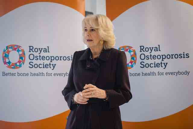 Camilla a visité les bureaux nouvellement ouverts de la Royal Osteoporosis Society à Bath plus tôt mercredi (Polly Thomas / PA)