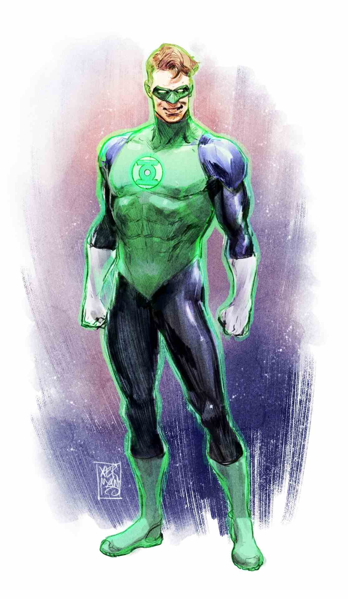 Conception des personnages de Hal Jordan par Xermánico