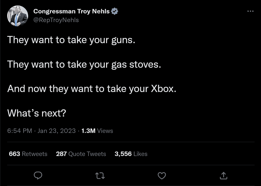 Troy Nehls tweete sur la gestion de l'alimentation Xbox
