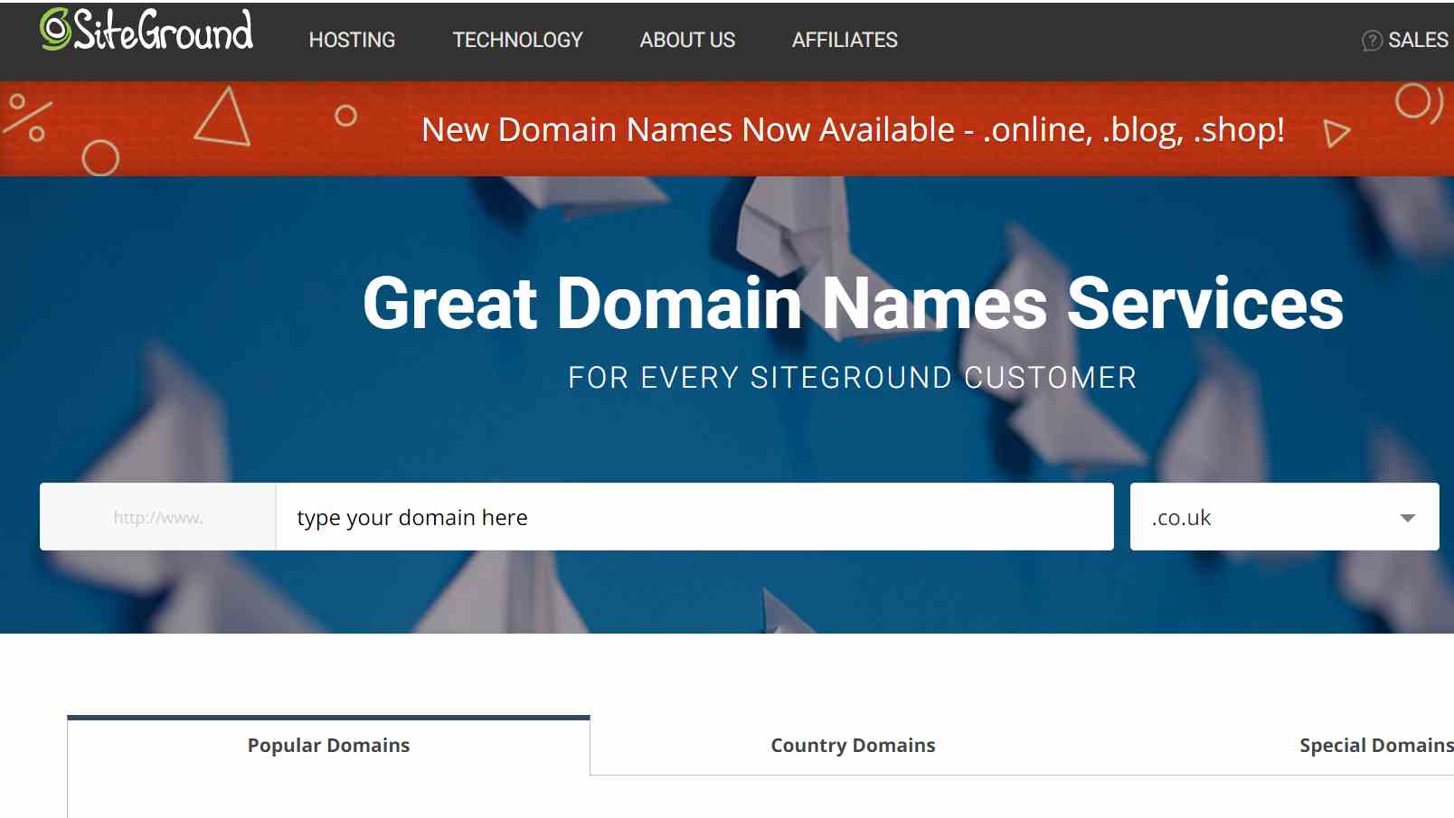 Domaines SiteGround