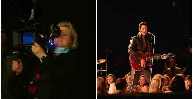 Cinematographer Mandy Walker behind the camera, and a still from "Elvis"