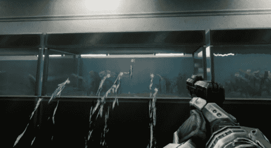Alerte à l'eau fraîche : regardez l'eau s'écouler des trous de balle des aquariums dans Phantom Fury