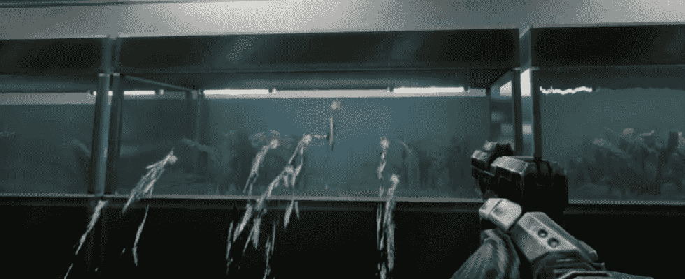 Alerte à l'eau fraîche : regardez l'eau s'écouler des trous de balle des aquariums dans Phantom Fury