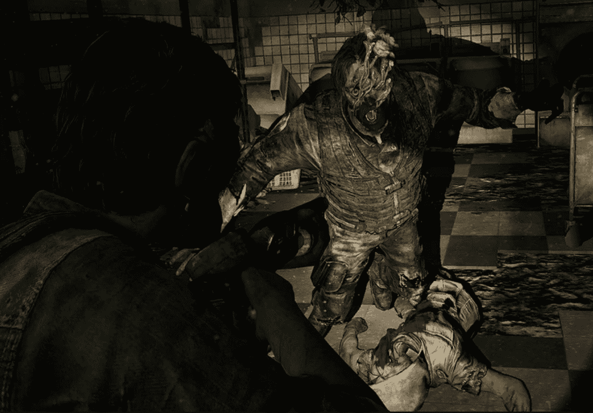 Un harceleur se précipitant vers Joel dans The Last of Us