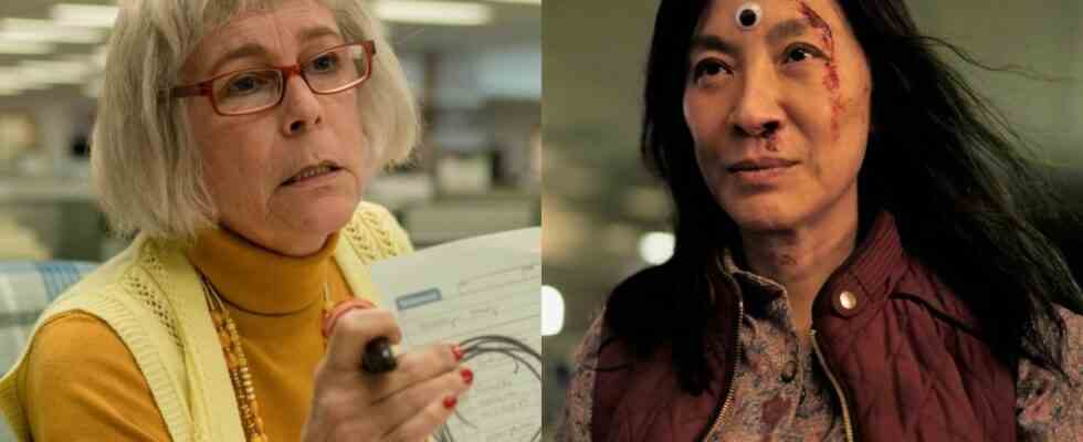 Jamie Lee Curtis and Michelle Yeoh in Everything Everywhere All at Once.