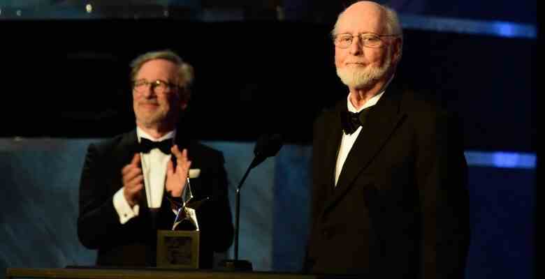 HOLLYWOOD, CA - JUNE 09:  Director Stephen Spielberg (L) and Honoree John Williams (R) onstage during American Film Institutes 44th Life Achievement Award Gala Tribute show to John Williams at Dolby Theatre on June 9, 2016 in Hollywood, California. 26148_001  (Photo by Frazer Harrison/Getty Images for Turner)