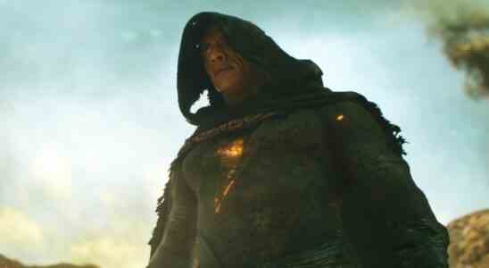 Dwayne Johnson as hooded Black Adam
