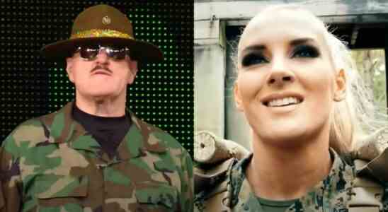 Sgt. Slaughter and Lacey Evans both in military gear